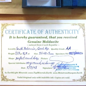 CERTIFICATE of Authenticity - for your selected Masterpiece ,&#39;)   ...  only together with another article