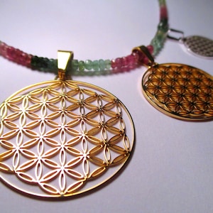 Flower of Life Jewelry pendant / earrings ※ lasercut Sacred Geometry fine GOLD SILVER gifts