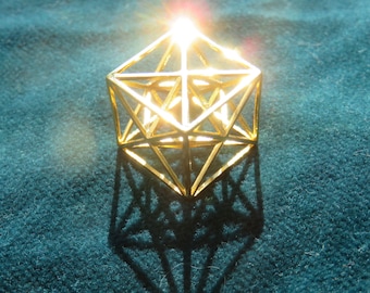 Metatrons Cube 3D ※ contains MerKaBa + Octahedron + Tantric Star; Brass Bronze Copper Silver Gold