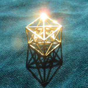 Metatrons Cube 3D ※ contains MerKaBa + Octahedron + Tantric Star; Brass Bronze Copper Silver Gold