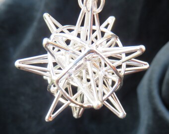 Soul Star pendant※ Sacred Geometry 3D Jewelry, Silver Gold 3D Genesis Stargate, divine Lovers Gift