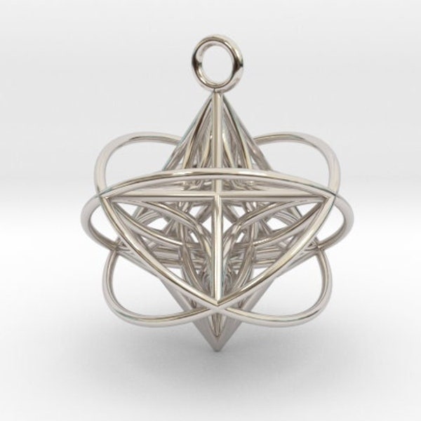 Orbital Star of Life ™ - Sacred Geometry 3D Jewelry: MerKaBa + Flower of Life pendant