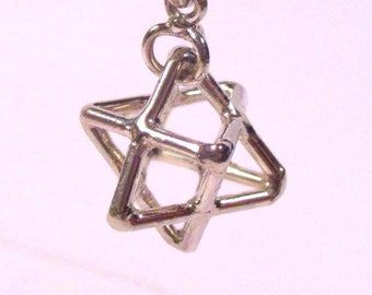 MerKaBa Star Tetrahedron pendant - Sacred Geometry 3D Gold or Silver Jewelry