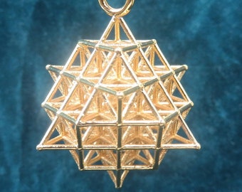 64 Tetrahedron Grid: 3D Flower of Life printed Jewelry