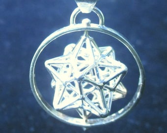 Solar Spirit Star with Spin ※3D Sacred Geometry Jewelry Sterling Silver *magical Dodecahedron Pentagram Star, Phi Harmony, Golden mean ratio