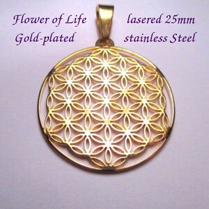 Flower of Life Jewelry pendant / earrings lasercut Sacred Geometry fine GOLD SILVER gifts image 5