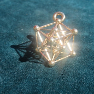 Metatrons Cube 3D Sacred Geometry Designer Jewelry 925 Sterling Silver Gold pendant Copper