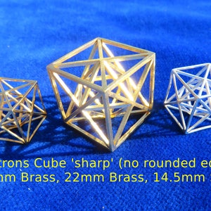 Metatrons Cube 3D Gift pendant MerKaBa Octahedron Tantric Star Silver Gold Sacred Geometry Jewelry Brass