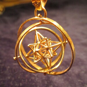 Heart Star 3D SPIN pendant Sacred Geometry Silver Gold Jewelry GOLD plated SILVER