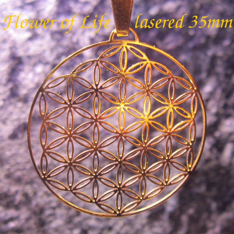 Flower of Life Jewelry pendant / earrings lasercut Sacred Geometry fine GOLD SILVER gifts image 3