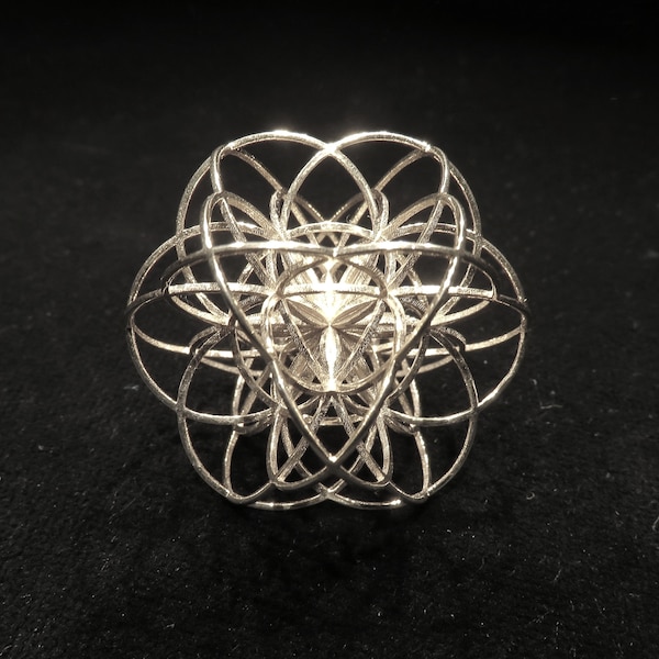 3D Seed of Life 33mm ※ etheric Sacred Geometry gift, fine 3D printed pendant