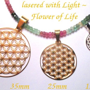 Flower of Life Jewelry pendant / earrings lasercut Sacred Geometry fine GOLD SILVER gifts image 2