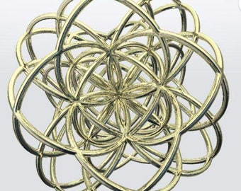 Seed of Life 3D 22mm ※ etheric Sacred Geometry gift ※ fine 3D printed pendant or Earrings