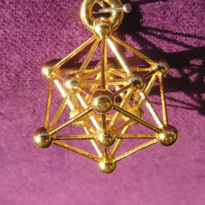 Metatrons Cube 3D Gift pendant MerKaBa Octahedron Tantric Star Silver Gold Sacred Geometry Jewelry image 6