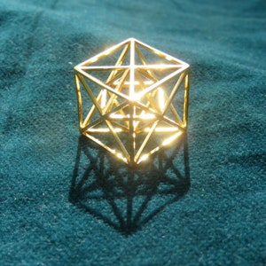 Metatrons Cube 3D Sacred Geometry Designer Jewelry 925 Sterling Silver Gold pendant image 8