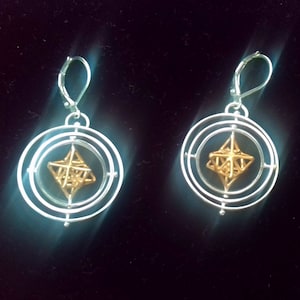 Tantric Star 3D-SPIN pendant or Earrings, 3D Sacred Geometry Jewelry image 3