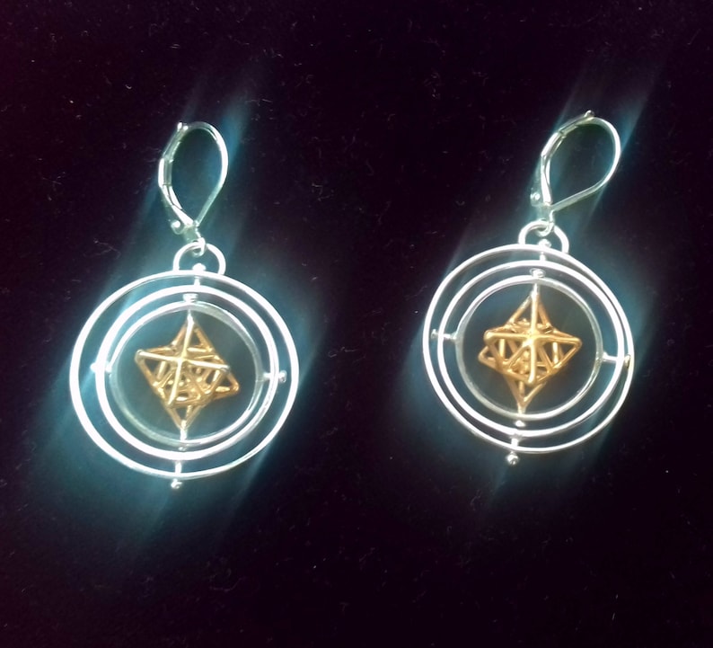 Tantric Star 3D-SPIN pendant or Earrings, 3D Sacred Geometry Jewelry image 3