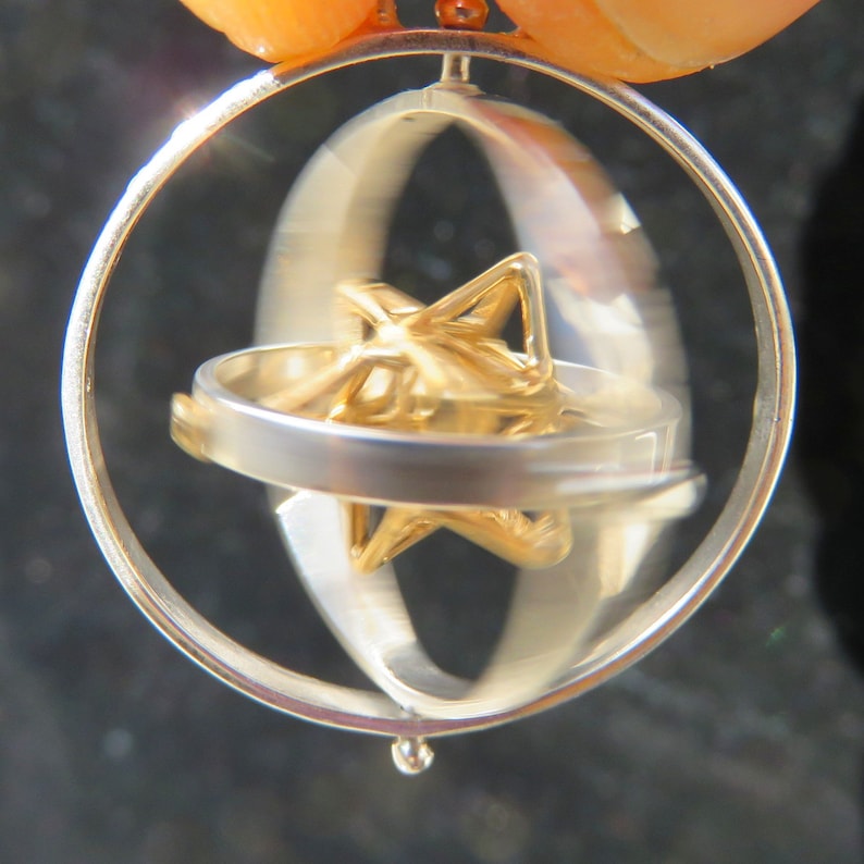 Tantric Star 3D-SPIN pendant or Earrings, 3D Sacred Geometry Jewelry image 2