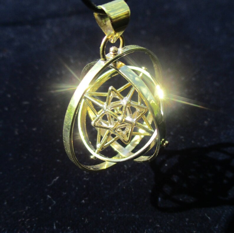 Heart Star 3D SPIN pendant Sacred Geometry Silver Gold Jewelry image 3