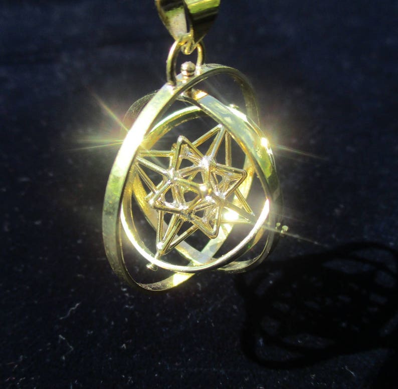 Heart Star 3D SPIN pendant Sacred Geometry Silver Gold Jewelry image 2