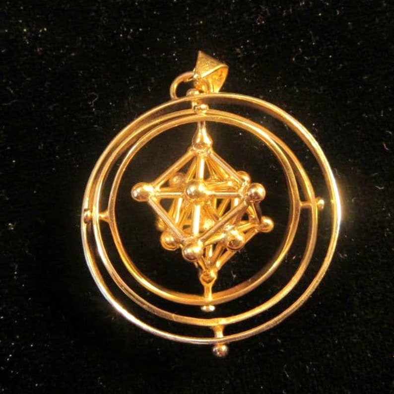 Metatrons Cube 3D Spinner pendant Sacred Geometry Jewelry image 3