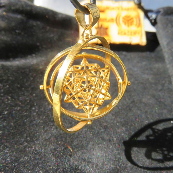 3D SPINNING Tantric Terra Prana Cube ※ 4 Elements Sacred Geometry Jewelry