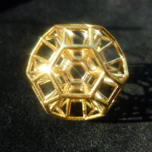 432 Hz Resonance Pendant 3D Sacred Geometry Stargate Portal Phi Harmony golden ratio Amulet Brass