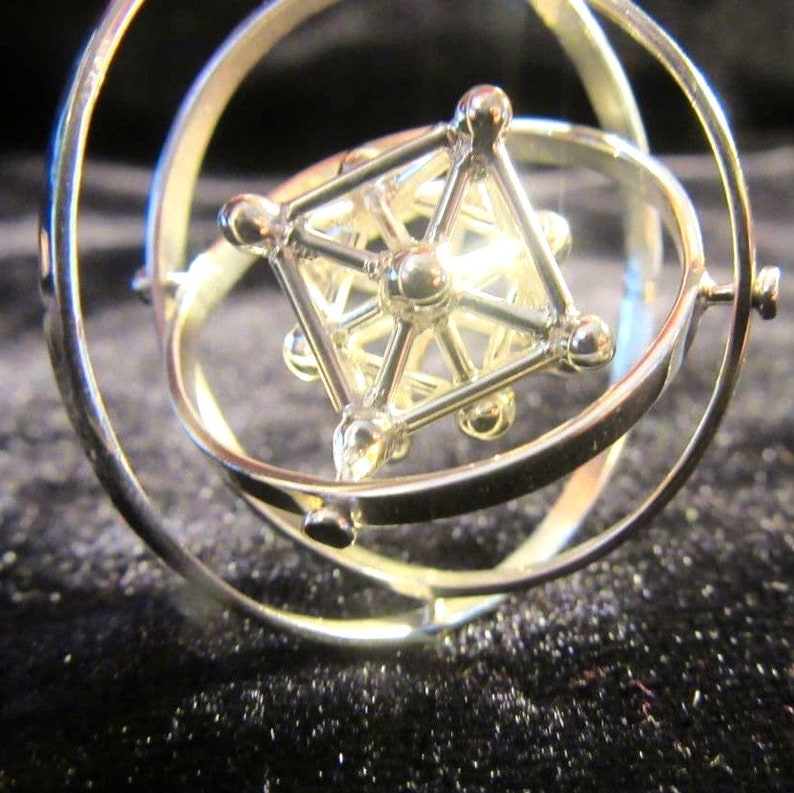 Metatrons Cube 3D Spinner pendant Sacred Geometry Jewelry image 2
