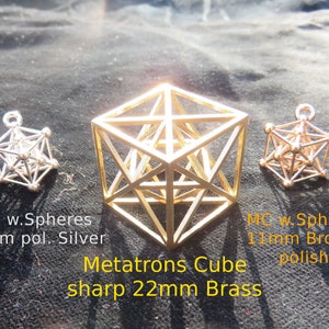 Metatrons Cube 3D Gift pendant MerKaBa Octahedron Tantric Star Silver Gold Sacred Geometry Jewelry image 1