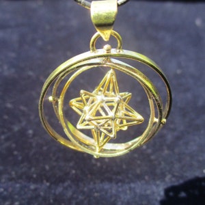 Heart Star 3D SPIN pendant Sacred Geometry Silver Gold Jewelry BRASS