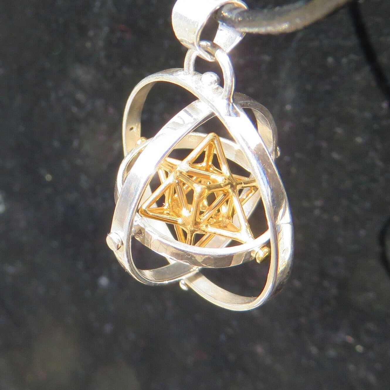 Tantric Star 3D-SPIN  pendant or Earrings, 3D Sacred Geometry Jewelry