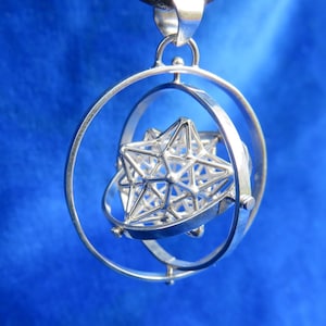 SOLAR Star 3D SPIN ※ Sacred Geometry Pendant ~ Pentagram Magic