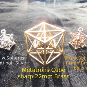 Metatrons Cube 3D Sacred Geometry Designer Jewelry 925 Sterling Silver Gold pendant image 5