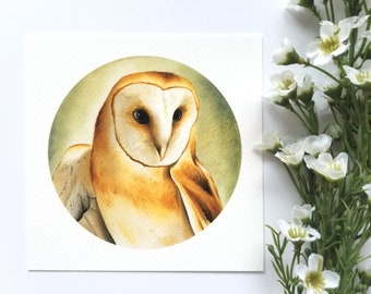 Barn Owl Fine Art Giclée Print, Native Birds, Wildlife Watercolour Painting, Owl Print, Nature Illustration Print, Wildlife Art Print
