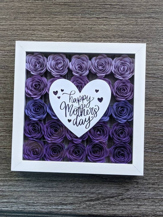 Mother's Day Flower Shadow Box Mother's Day Gift Etsy