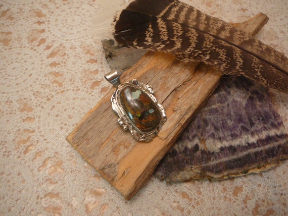 Vintage Gemstone Pendant, Necklace, Natural Gemst… - image 5