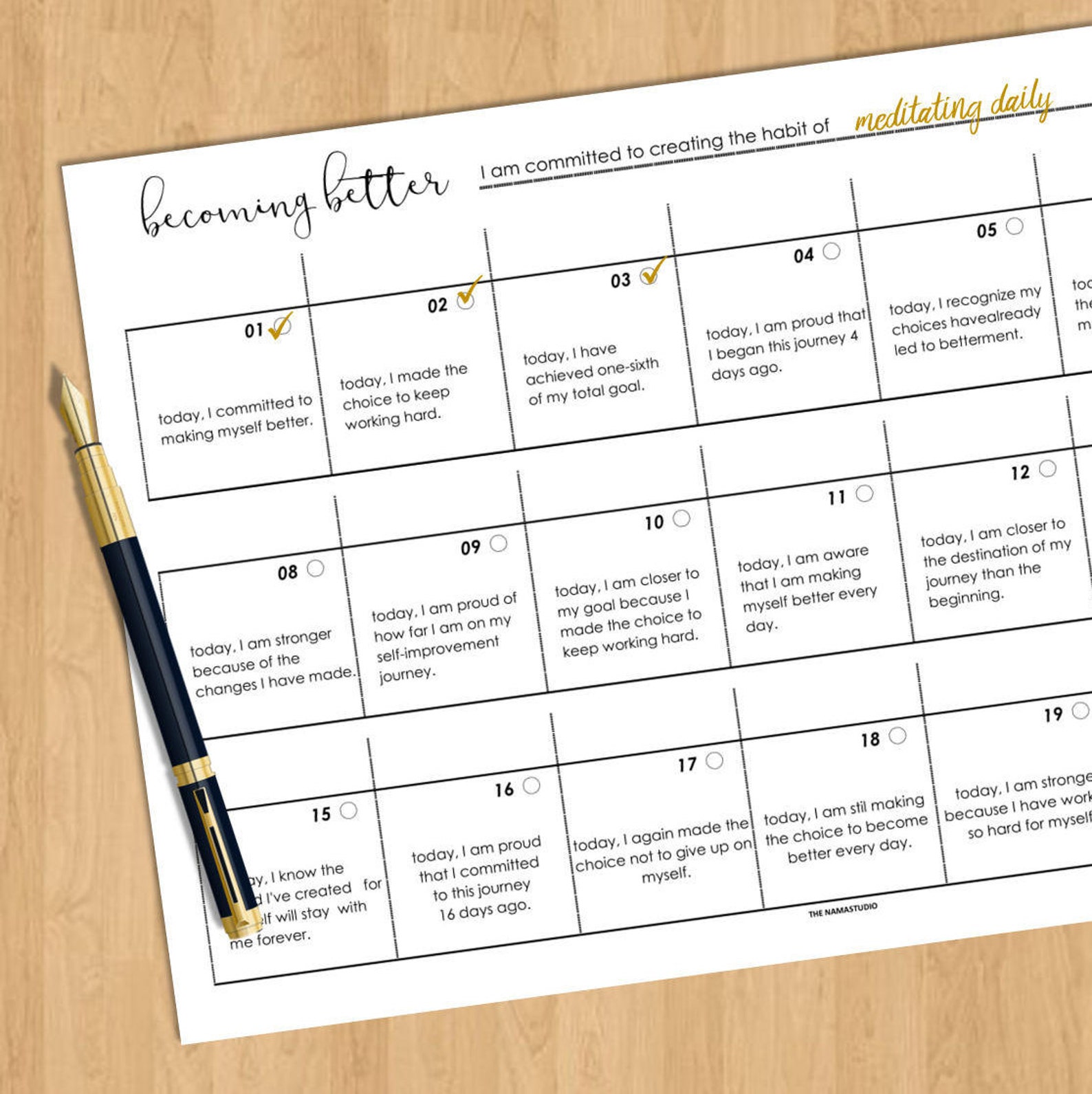 Printable Habit Creator 21day Calendar/tracker W/ Motivational