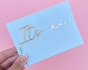 It's a ... Gender Reveal Cake Charm | Acrylic | Wood | Various Colours