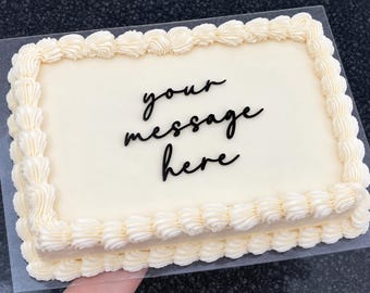 Any Wording Cake Charm | Various Colours | Acrylic | Rustic Wood