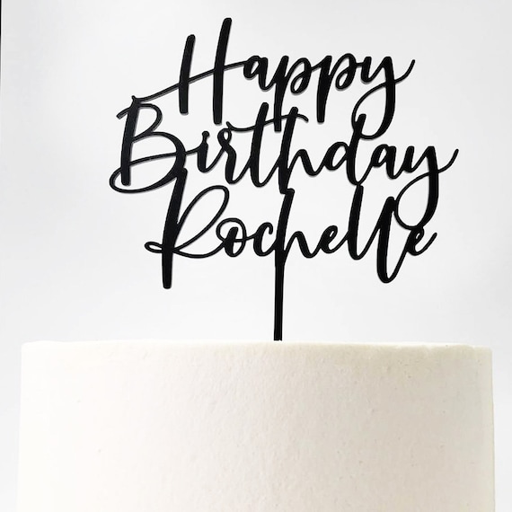 Topper per torta con nome dell'età personalizzato, per compleanno, in legno, per torta di compleanno, Happy Birthday, in legno, decorazione per torte con scritta in lingua tedesca