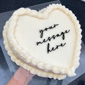 Custom Any Wording Cake Charm | Various Colours | Acrylic | Rustic Wood