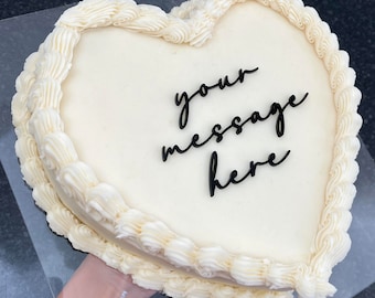 Custom Any Wording Cake Charm | Various Colours | Acrylic | Rustic Wood