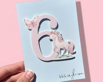 Unicorn, Whimsical Themed Age Cake Charm