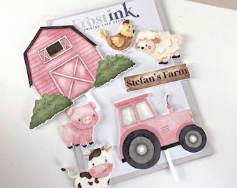 Acrylic Farm Yard Animal Cake Charm And Topper Decoration set