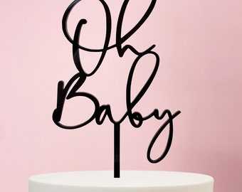 Acrylic Oh Baby Cake Topper Decoration |  Various Colours