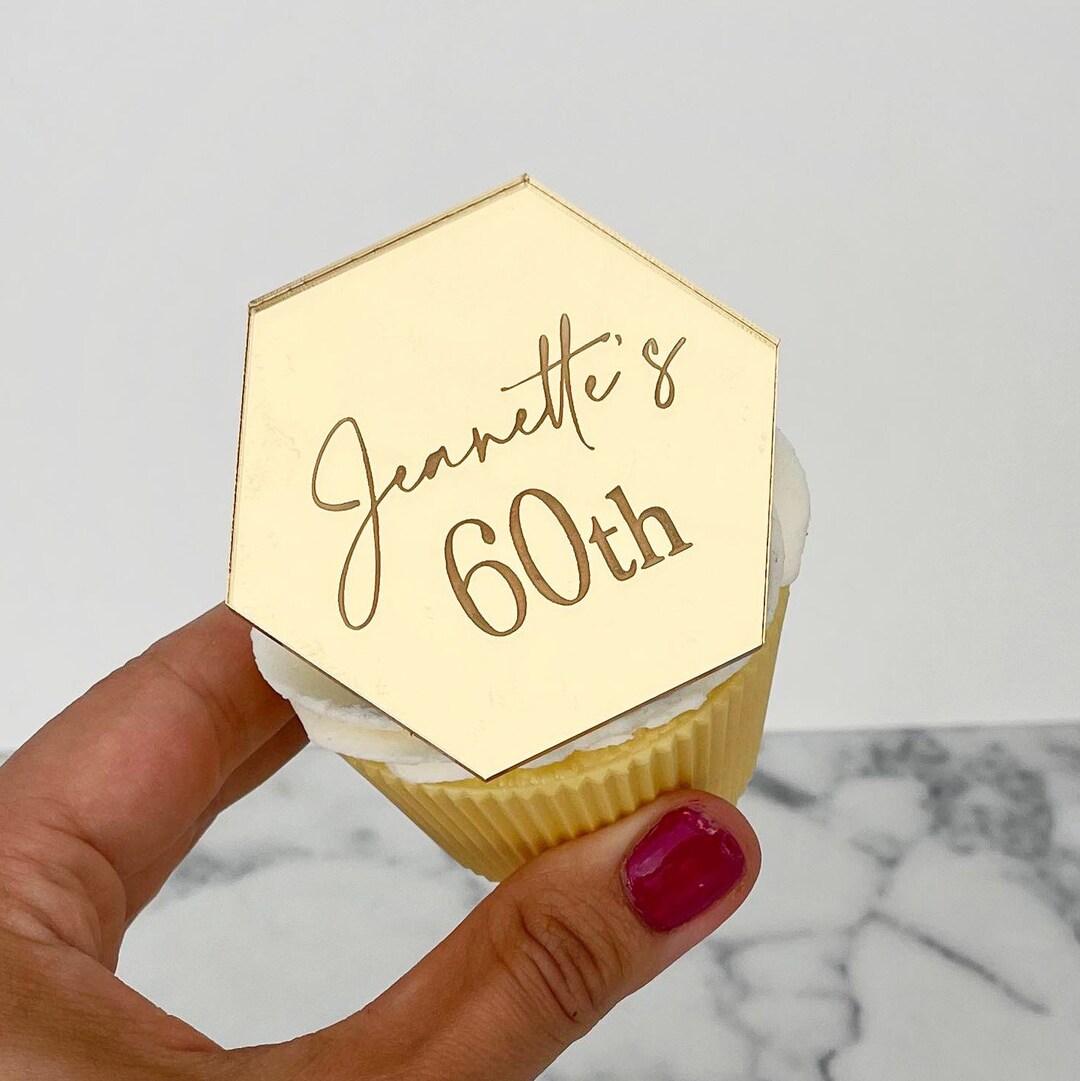 Personalised Engraved Cupcake Toppers Etsy