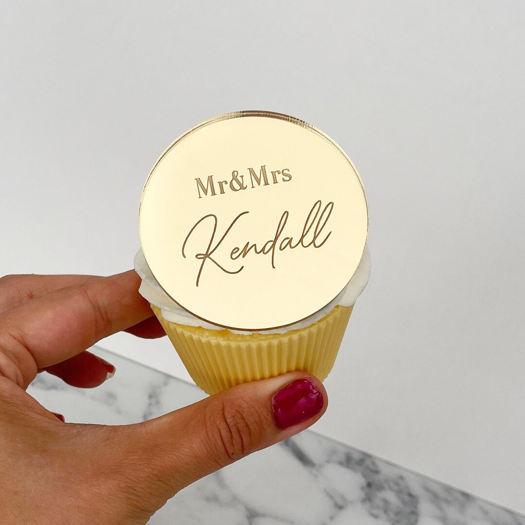 Personalised Engraved Cupcake Toppers Etsy