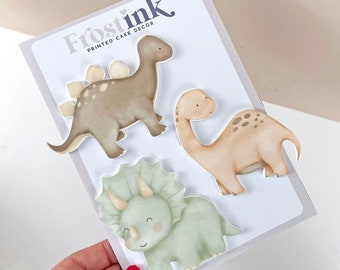 Printed Acrylic Dinosaur Cake Charm Decoration Set