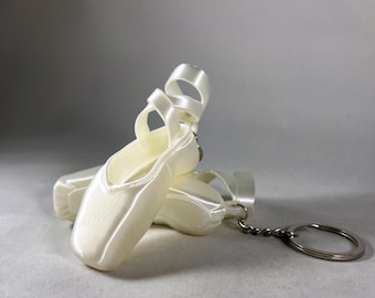 STL File - Realistic Keychain-Sized Ballet Pointe Shoe with Ribbons / Ballet Slipper (DIGITAL FILE Only)