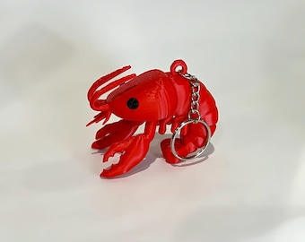 Lobster / Crawfish Keychain STL – Cute Crayfish 3D Print Figure – Printable Keychain or Figurine – No AMS – Commercial License